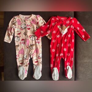 Carters Cozy Fleece Holiday Zip Footie 2-Pack